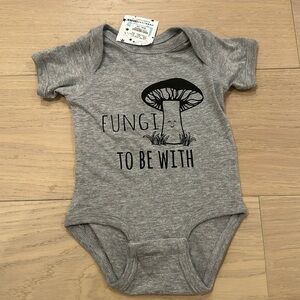 NWT baby onesie “fungi to be with”